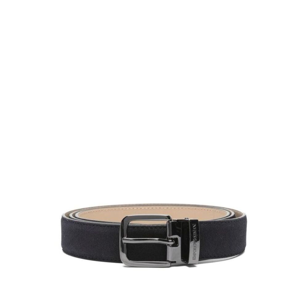 EMPORIO ARMANI Men's Suede Belt with Buckle Men BLUE Belts